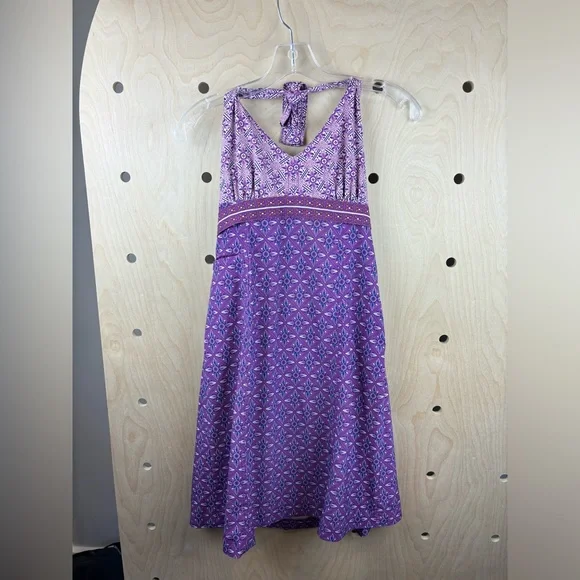 athleta pack everywhere halter dress Athleta Pack Everywhere Halter Dress Athletic Geo Print Blue Red Size 4